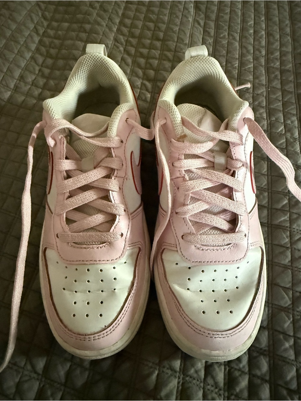 Nike Kids White and Light Pink Sneakers